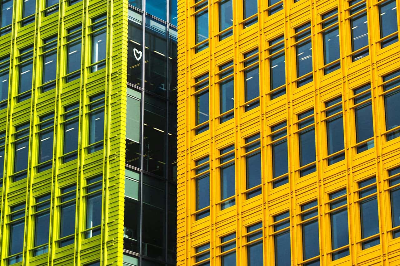 yellow block building